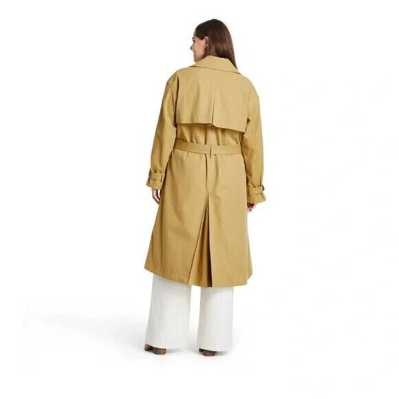 Nili Lotan Womens Pleated Back Trench Coat Khaki Size‎ Medium NEW NWT - Picture 9 of 10